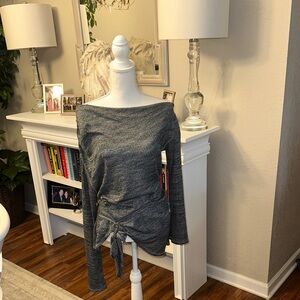 Free People Off-the-Shoulder Gray Sweater